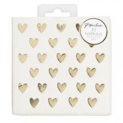 Servietter heart foil mini napki
