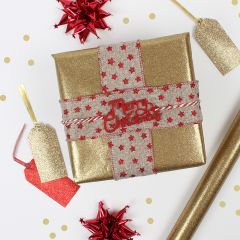 Gavepapir 2m Gold Glitter