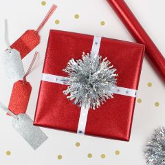 Gavepapir 2m Red Glitter