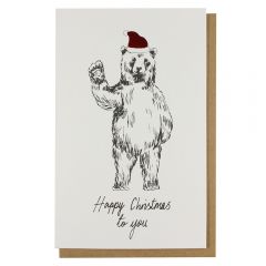 Julekort PC Waving Bear