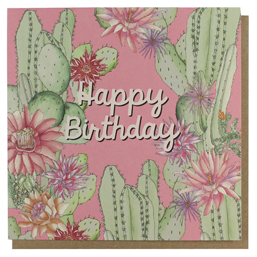 Systemkort PC Happy Birthday Pink Cactus