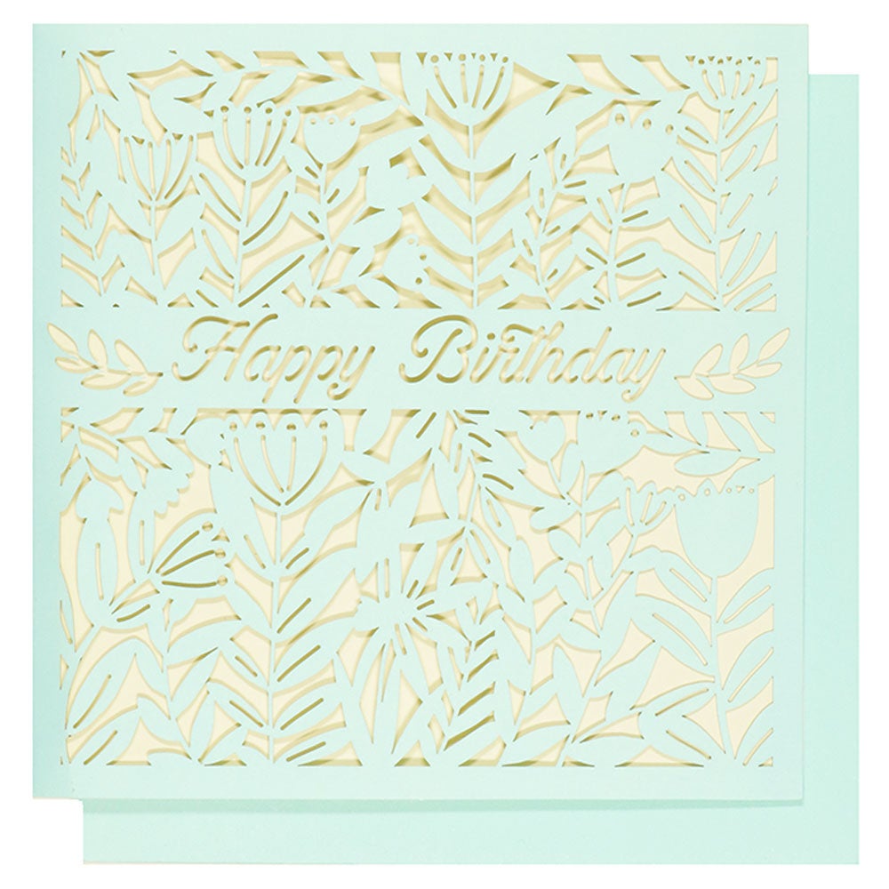Systemkort Laser Cut Blue Floral Happy Bd