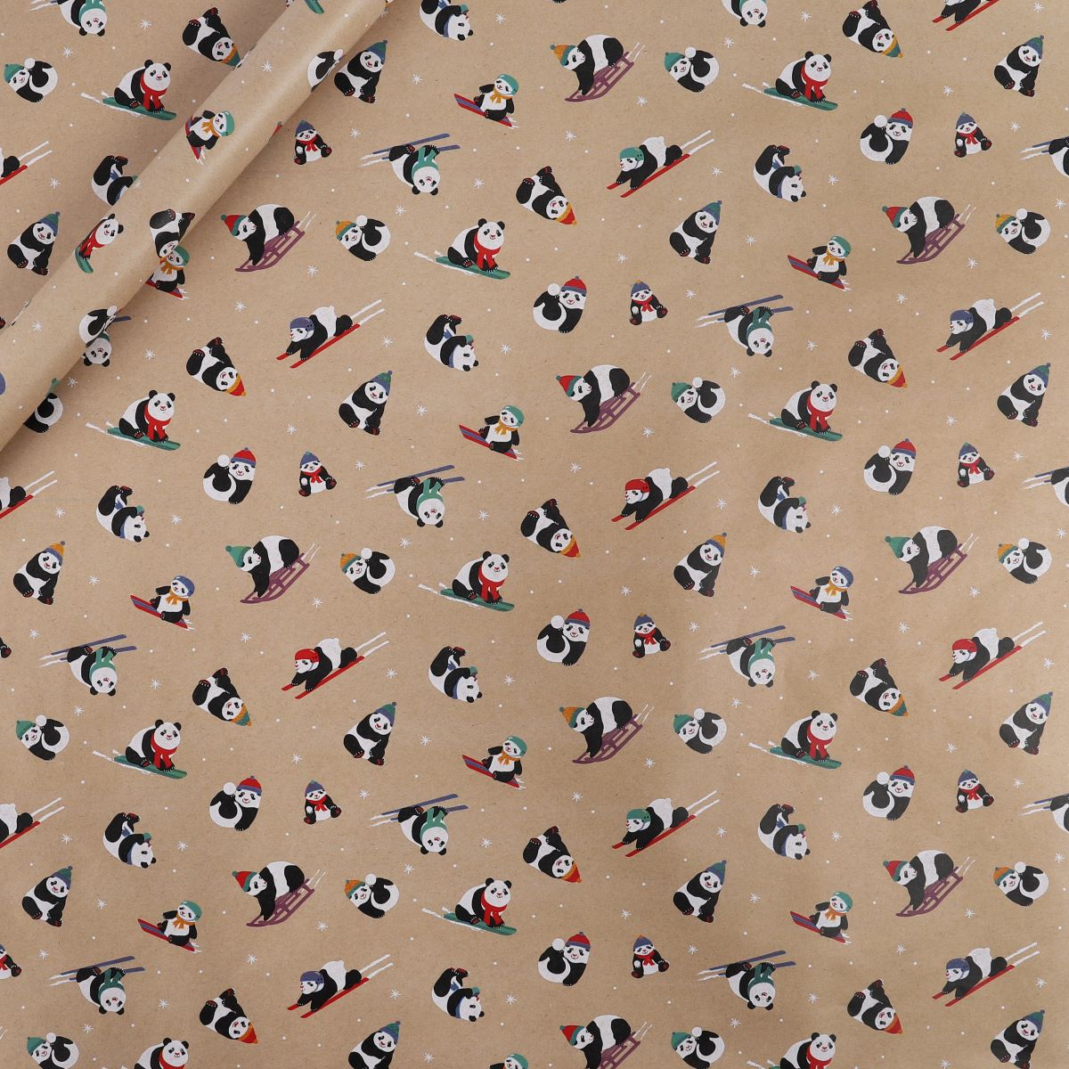 Gavepapir 3m Pandas On Kraft