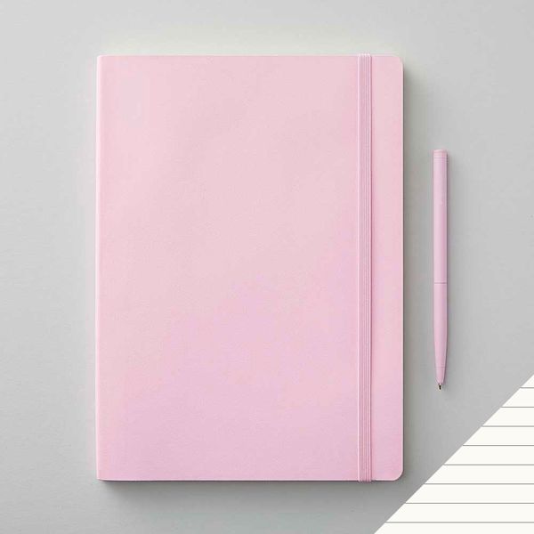 Notatbok Agenzio B5 Linjert Heftet Lys rosa 192s