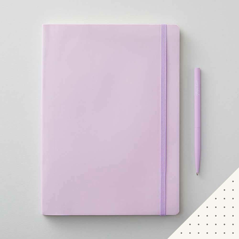 Notatbok Agenzio L Soft Lavender Dot
