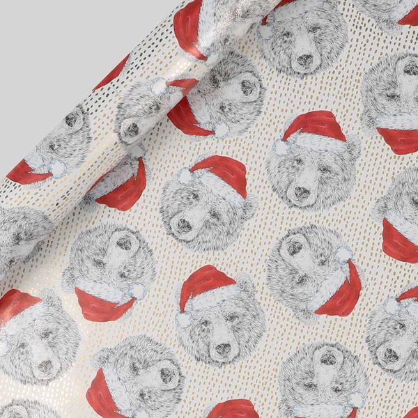 Gavepapir 3m Polar Bears With Hats