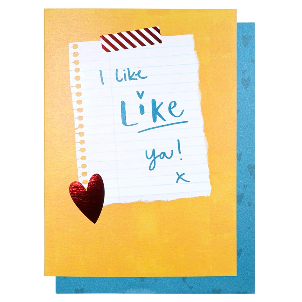 Kort Valentine Like Like You Note