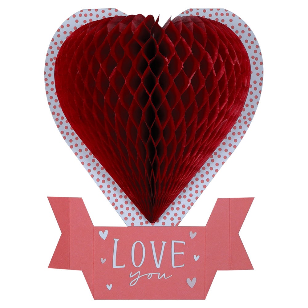 Kort Valentine Honeycomb Heart