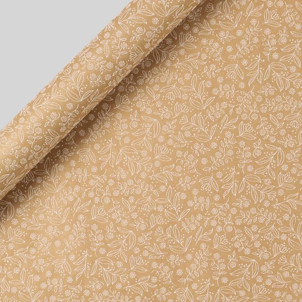 Gavepapir 3m White Floral Kraft