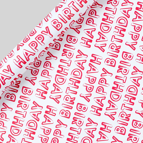 Gavepapir 3m Pink Happy Bday