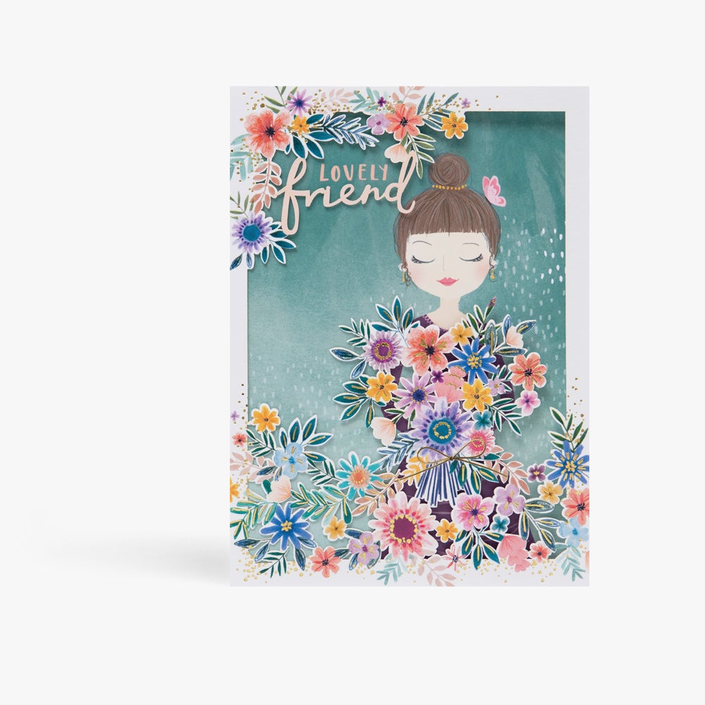 Kort Lovely Friend Lasercut Lady