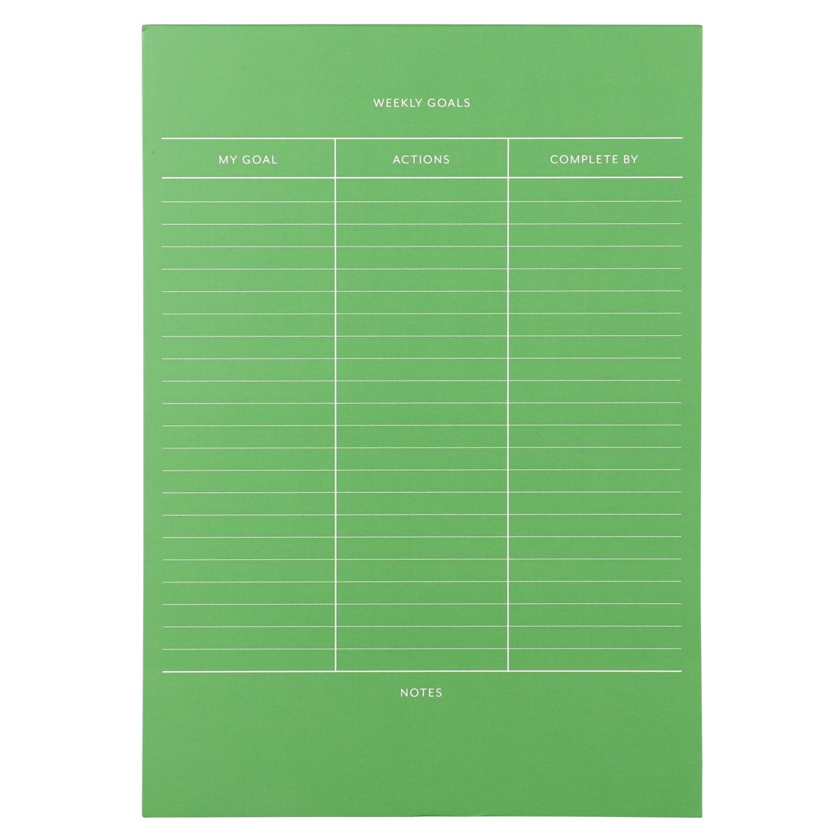 Huskeliste Green A5 Weekly Goals Desk Pad