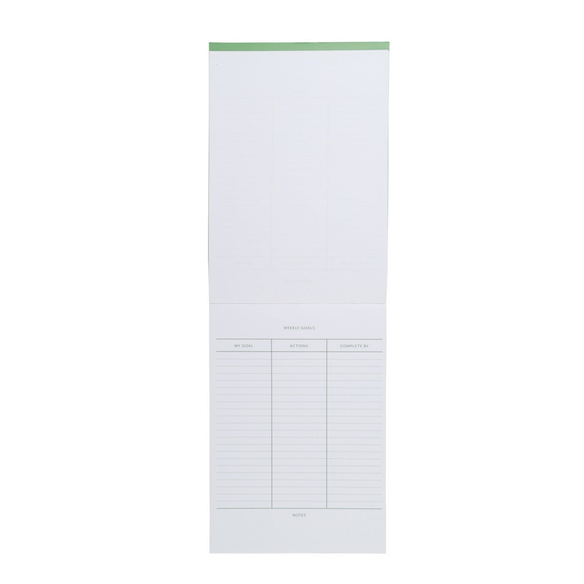 Huskeliste Green A5 Weekly Goals Desk Pad