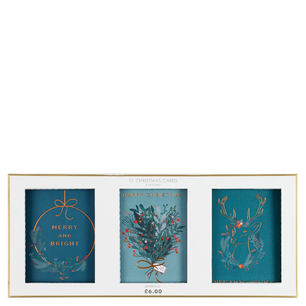 Julekort Wreath Floral 12pk