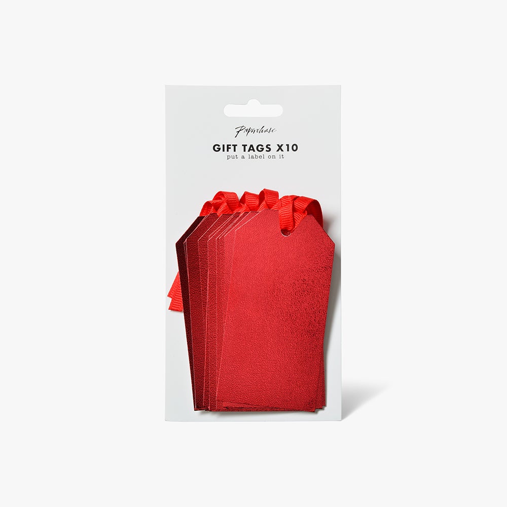 Gavemerkelapp Micro Foil Red 10pk