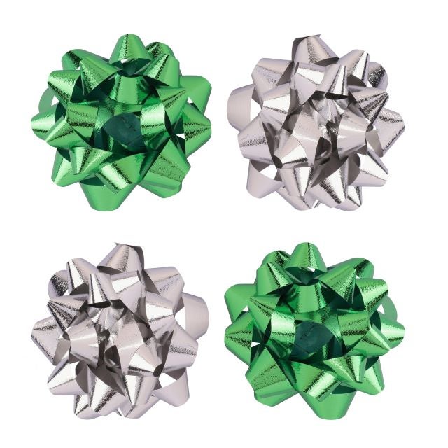 Rosetter Grønn Sølv X4 ø9cm