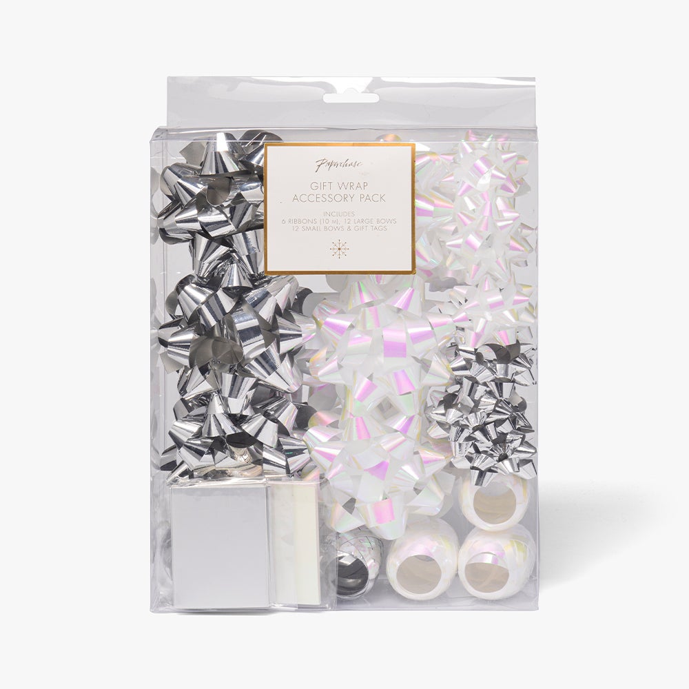 Gavebånd Og Rosetter Mix Silver Irid 42pk