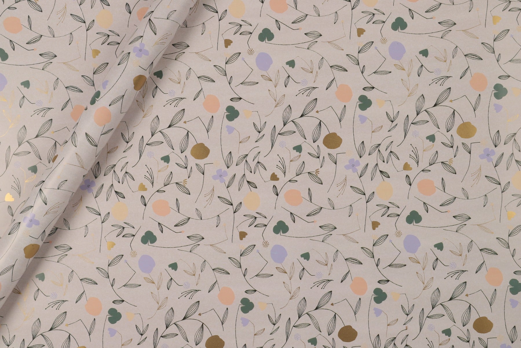 Gavepapir 3m X 70cm Sketchy Floral - FSC godkjent.