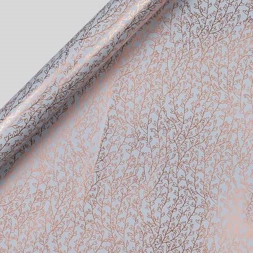 Gavepapir 3m Copper Heart Leaves - 3&nbsp;m x 70 cm