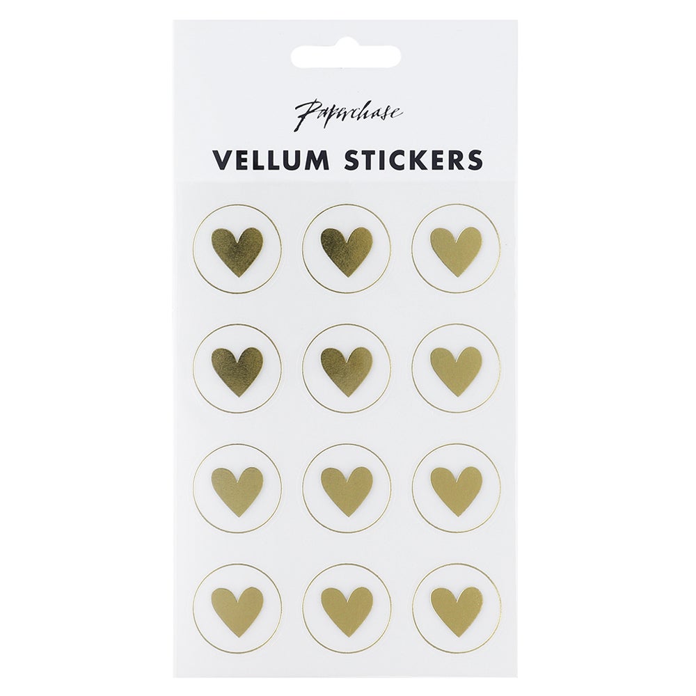 Stickers Gold Hearts 12stk