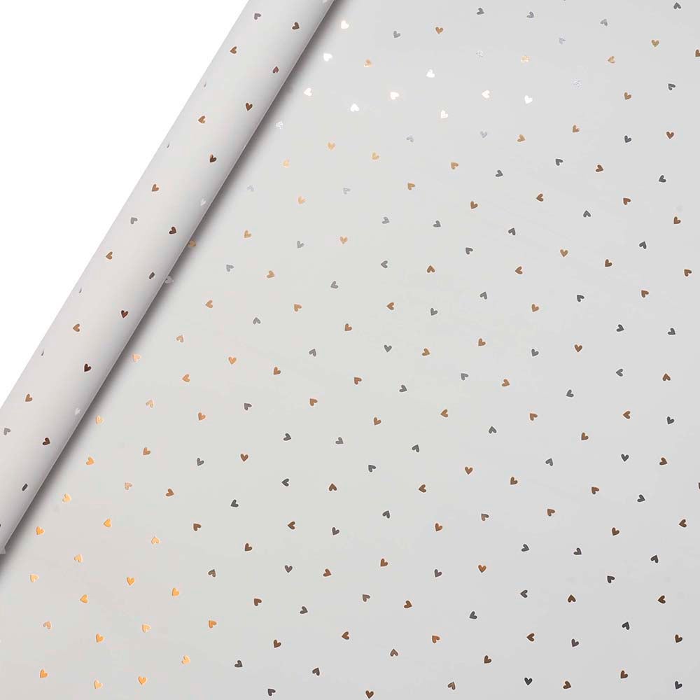 Gavepapir 3m Metallic Hearts