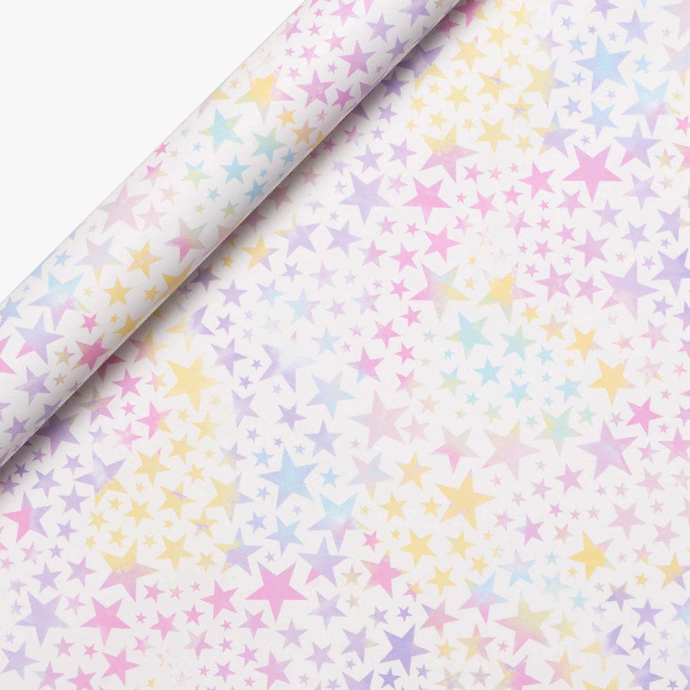 Gavepapir 5m Pastel foil stars