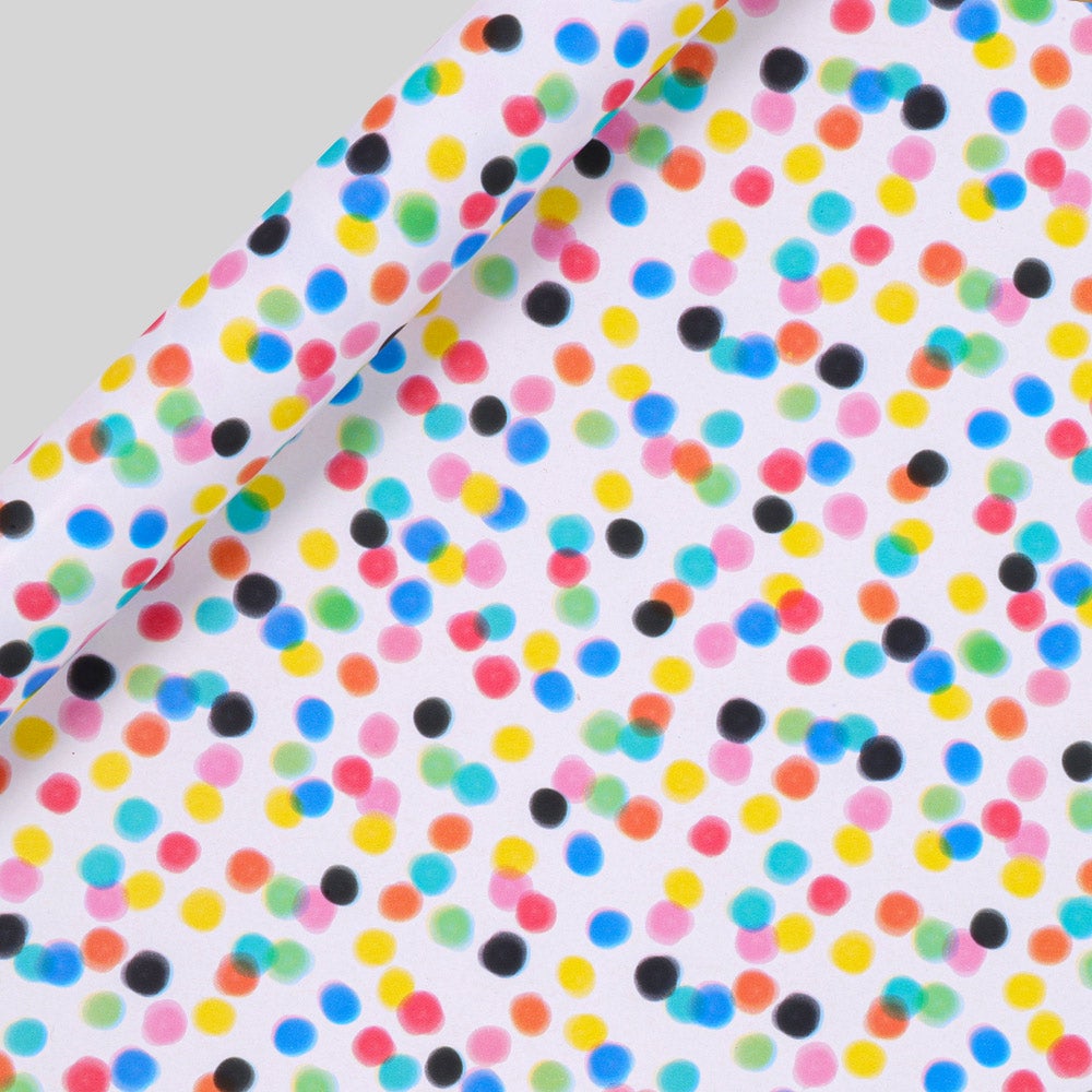 Gavepapir 5m Watercolour pom pom shower