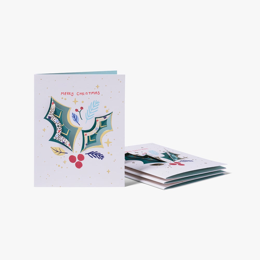 Julekort Geo 3d Fold Box 12pk