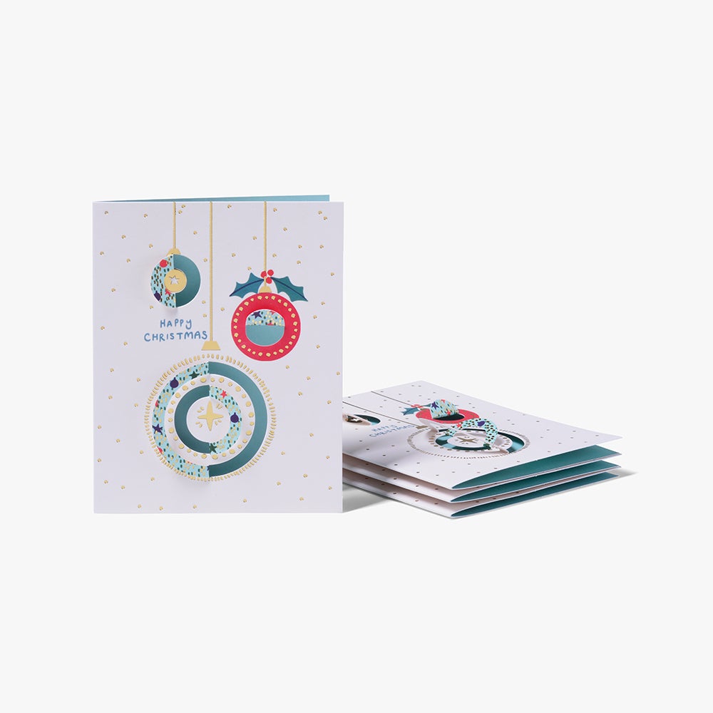 Julekort Geo 3d Fold Box 12pk