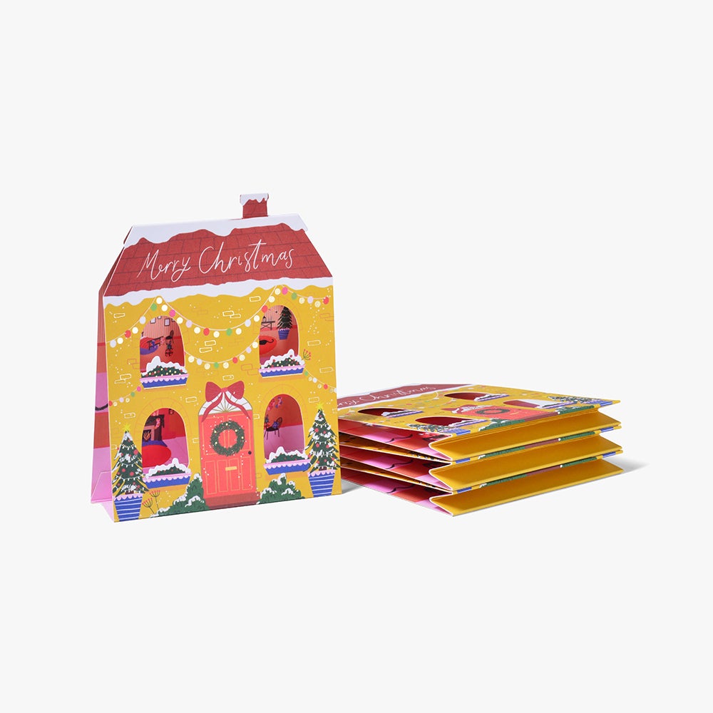 Julekort Houses Box 12pk