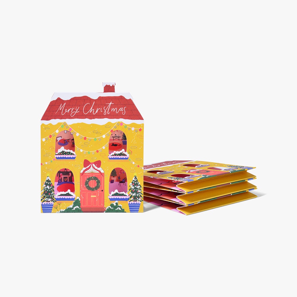 Julekort Houses Box 12pk