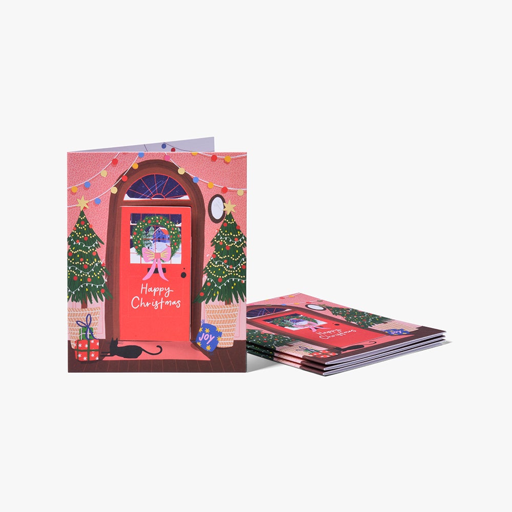 Julekort Houses Box 12pk