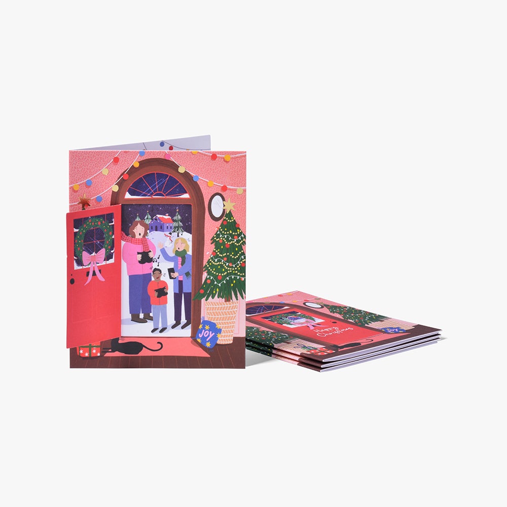Julekort Houses Box 12pk