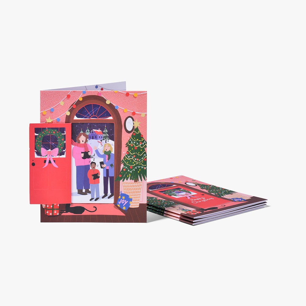 Julekort Houses Box 12pk
