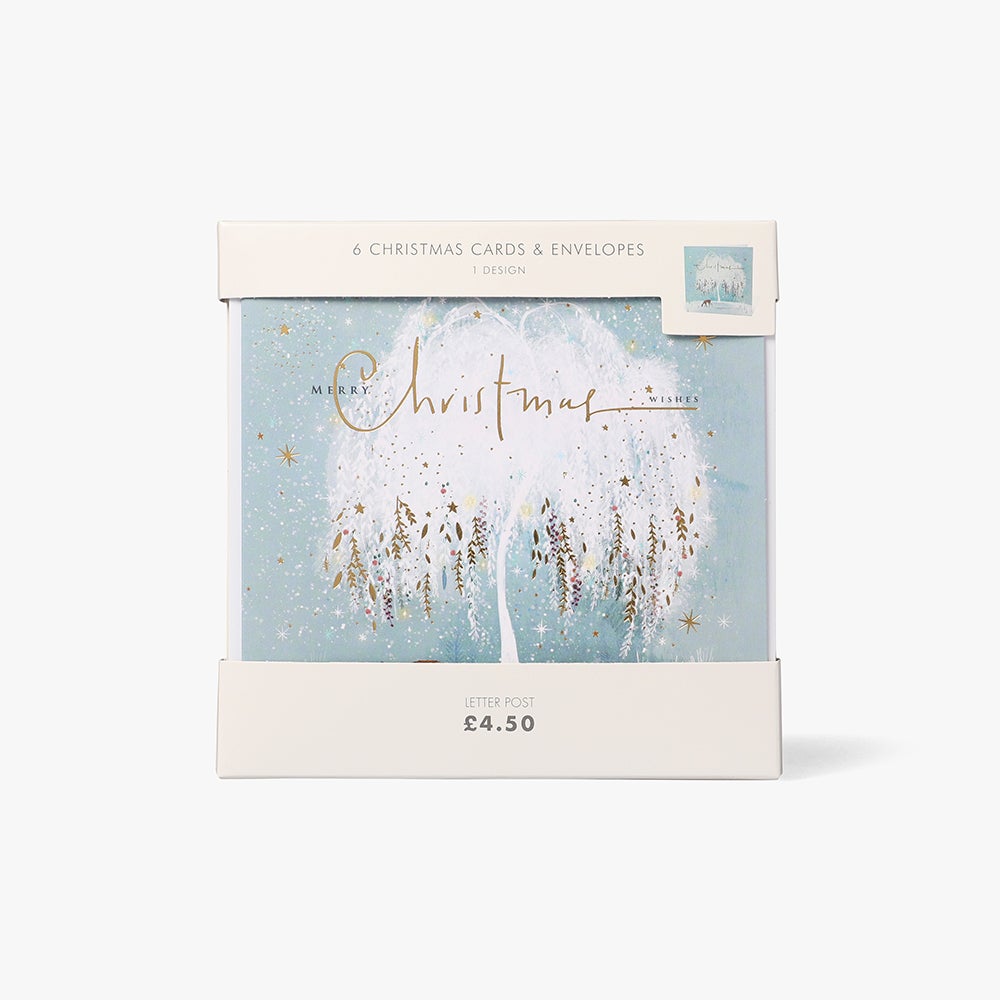 Julekort Willow Tree Scene 6pk