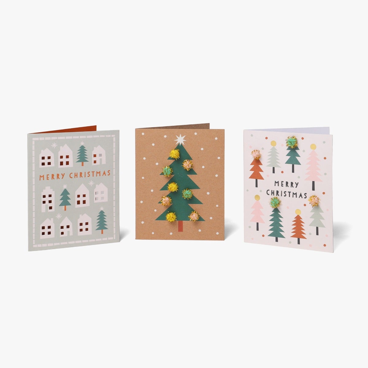 Julekort Pom Pom Houses 12pk