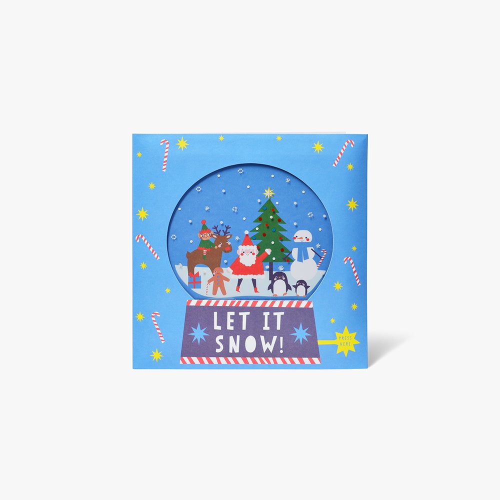 Julekort Let It Snow Snowglobe