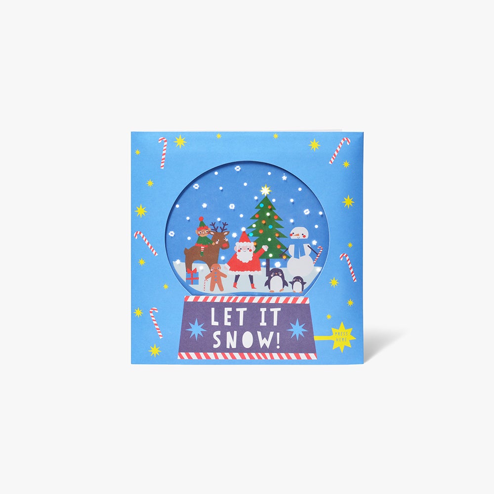 Julekort Let It Snow Snowglobe