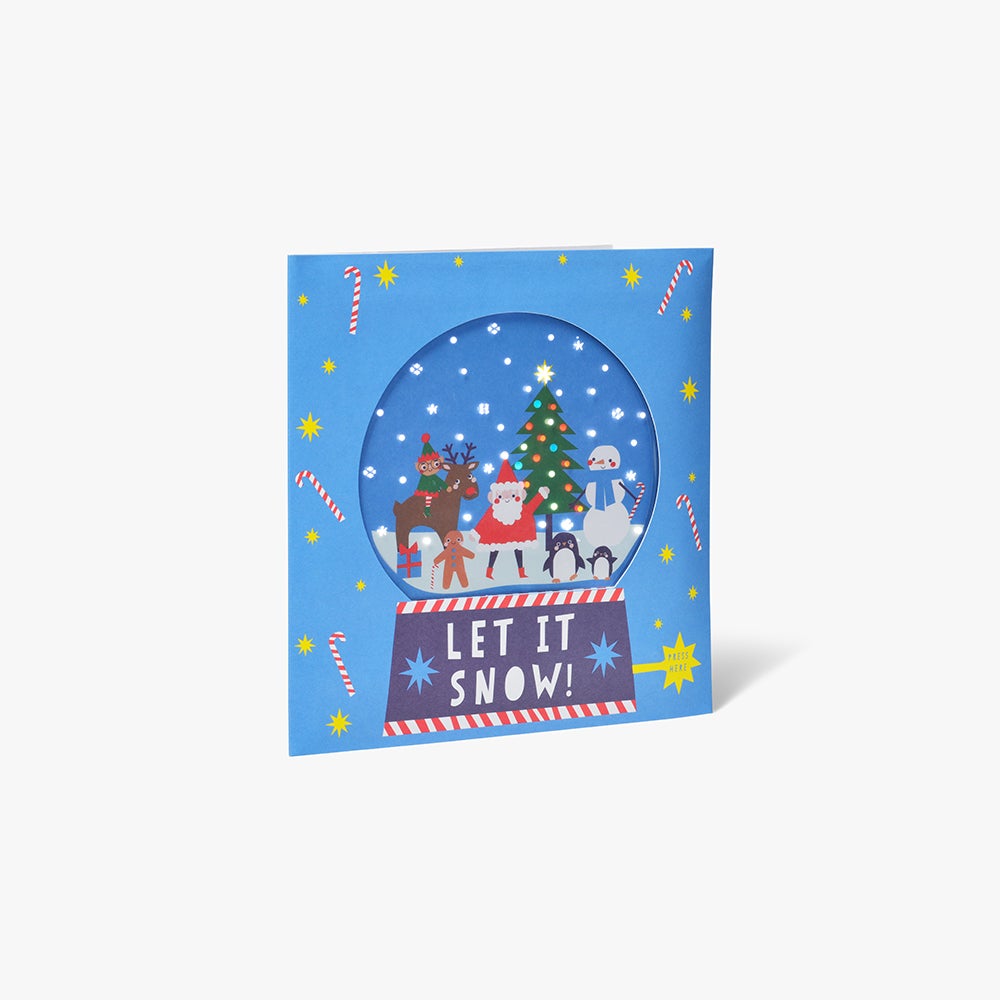 Julekort Let It Snow Snowglobe
