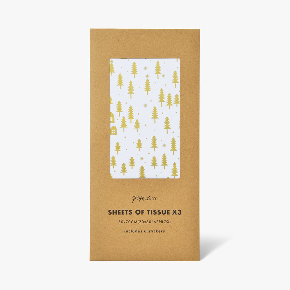 Silkepapir Tree 3 Ark m/stickers