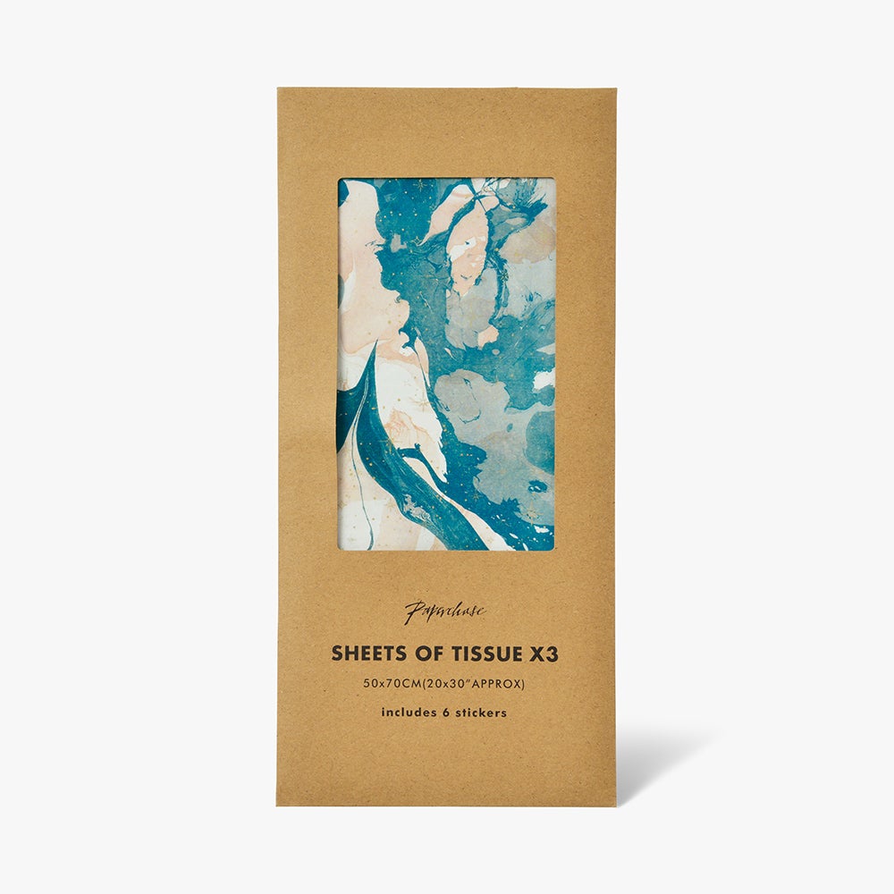 Silkepapir Marble 3 Ark m/stickers