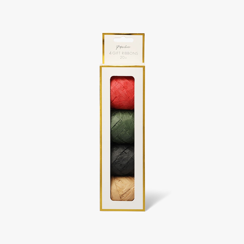 Gavebånd Raffia Multi 4pk