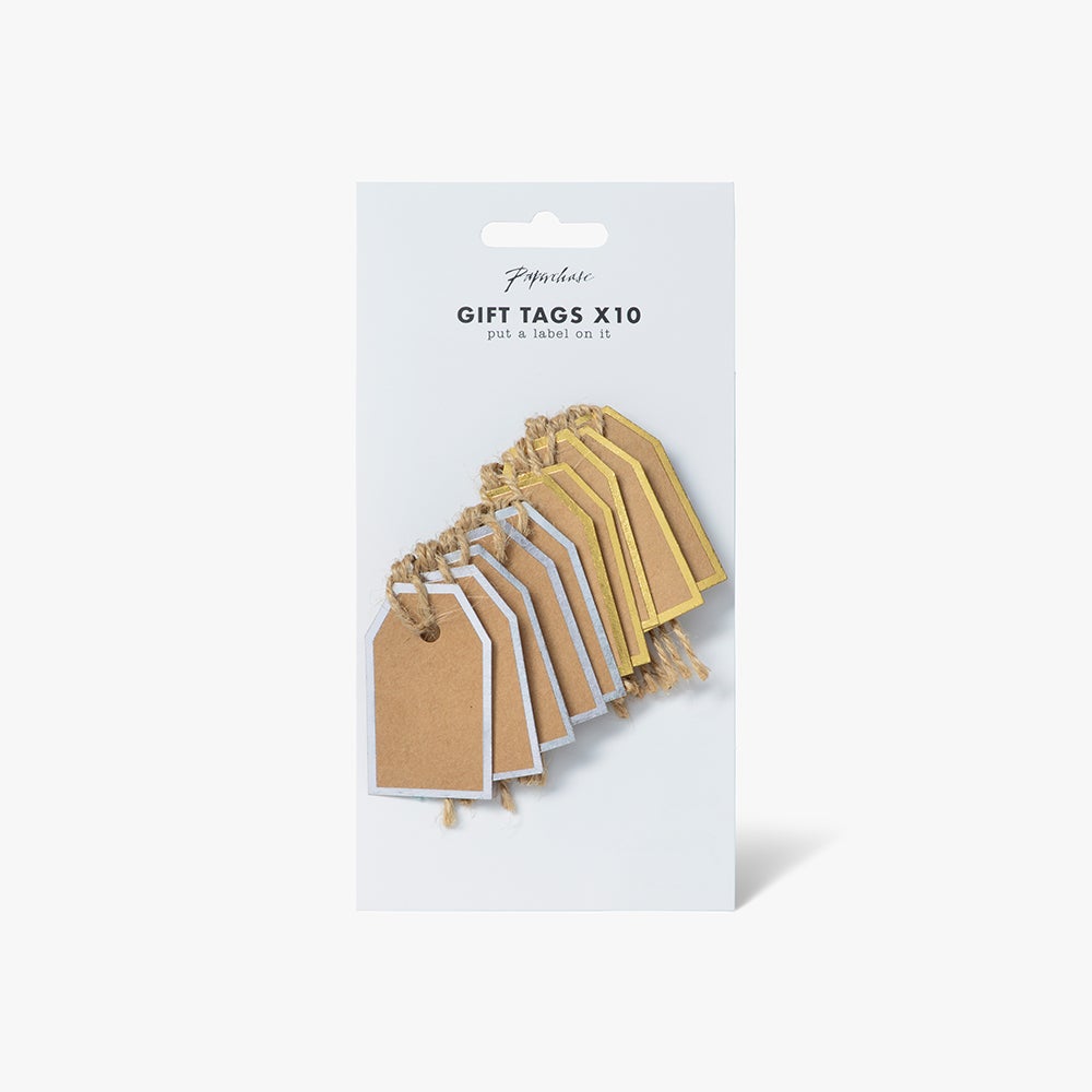 Gavemerkelapp Mini Silv Gold Kraft 10pk