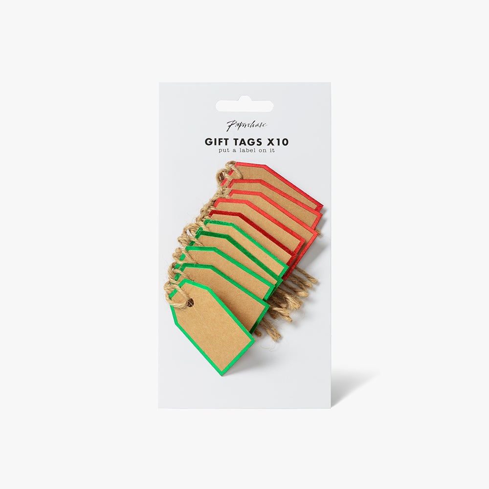 Merkelapper Mini Red Grn Kraft 10 Pk