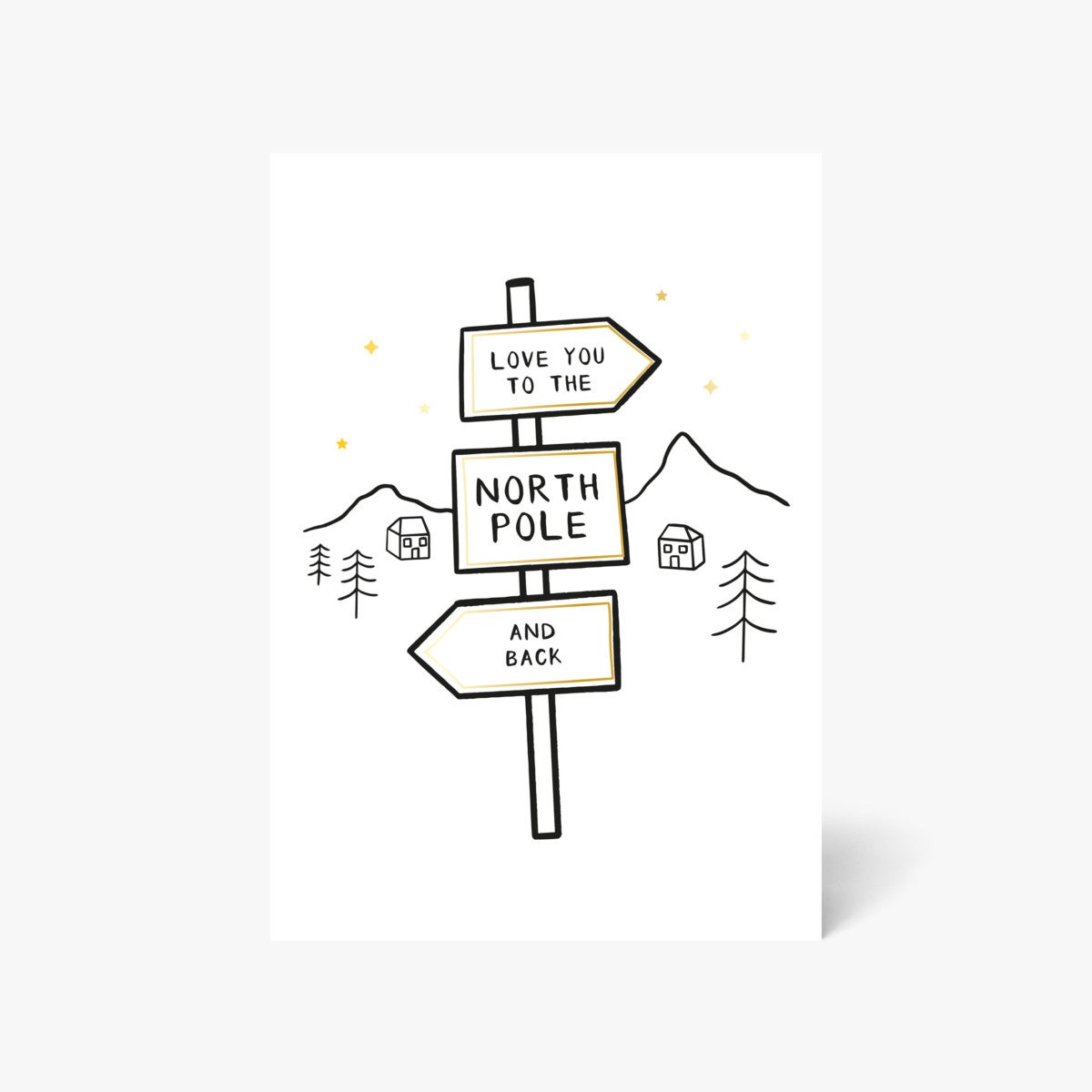 Julekort Love You North Pole Signs