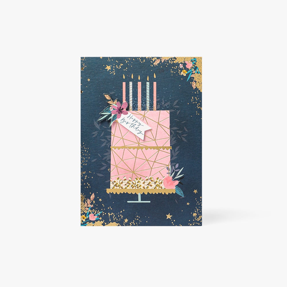 Kort Embossed Birthday Cake