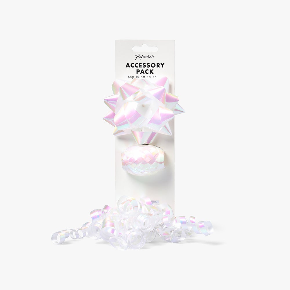 Gavebånd Og Rosetter White Irid Curly