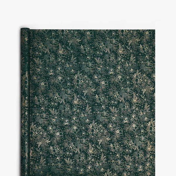 Gavepapir 3m Green Festive Floral