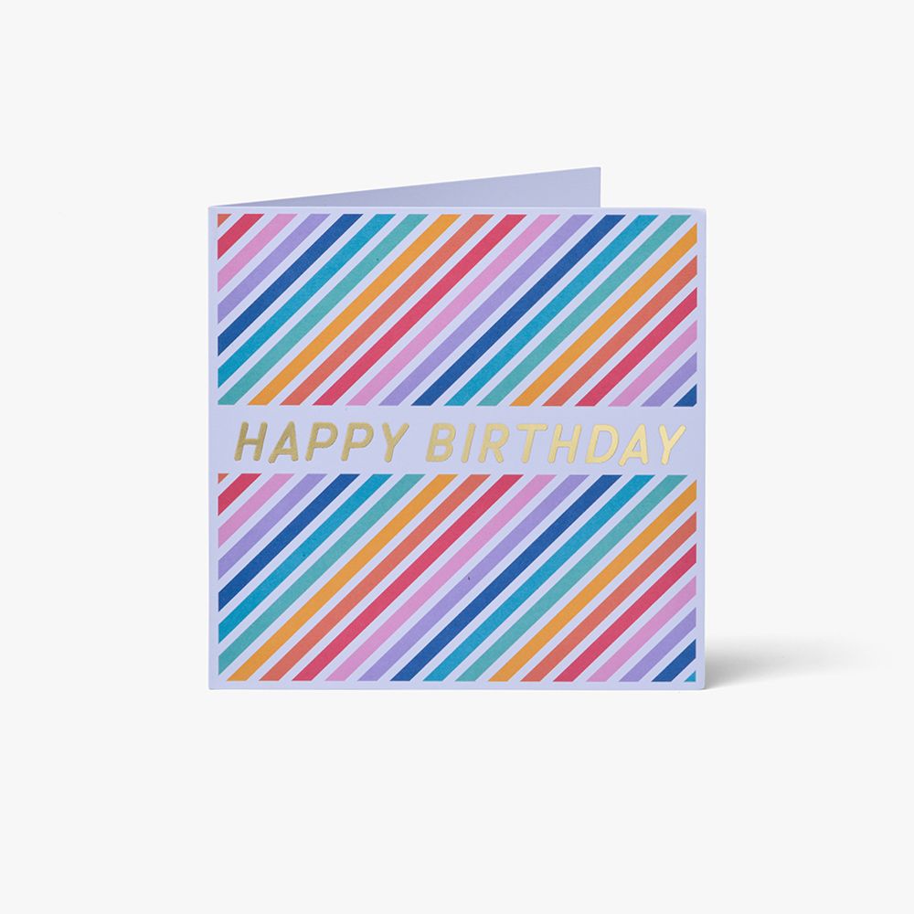 Kort Birthday Stripe