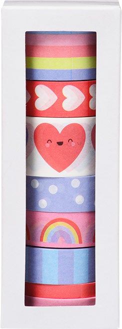 Tape Heart Rainbow 8pk